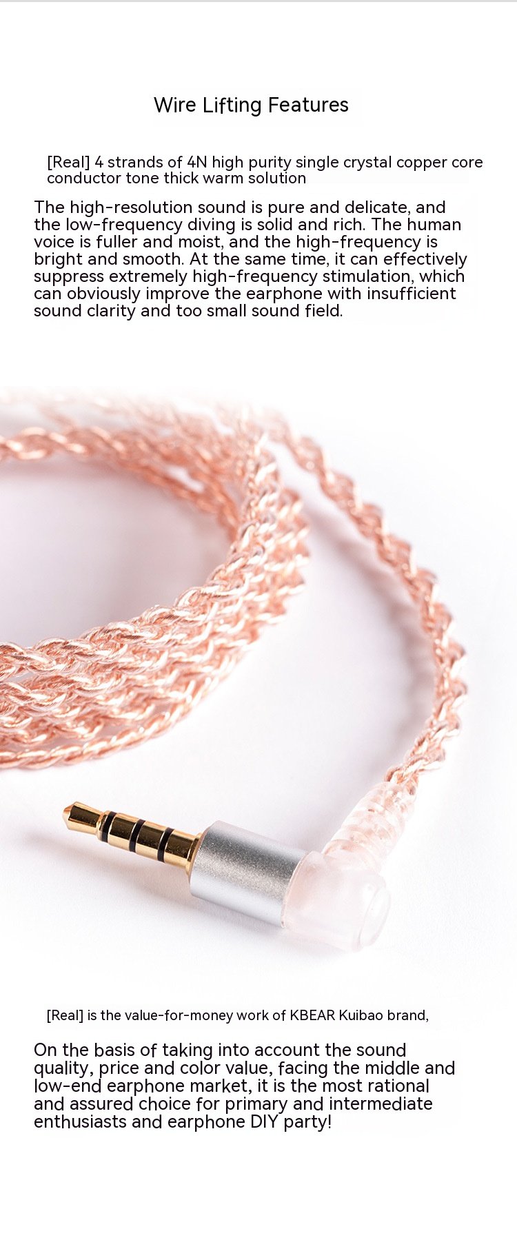 Handcrafted Earphone Cable with 4-Core Oxygen-Free Copper Silver-Plated Wires and Gold-Plated Connectors for Shure 846 535 - Xelento Generation 2 MMCX Cable-DETAIL~6