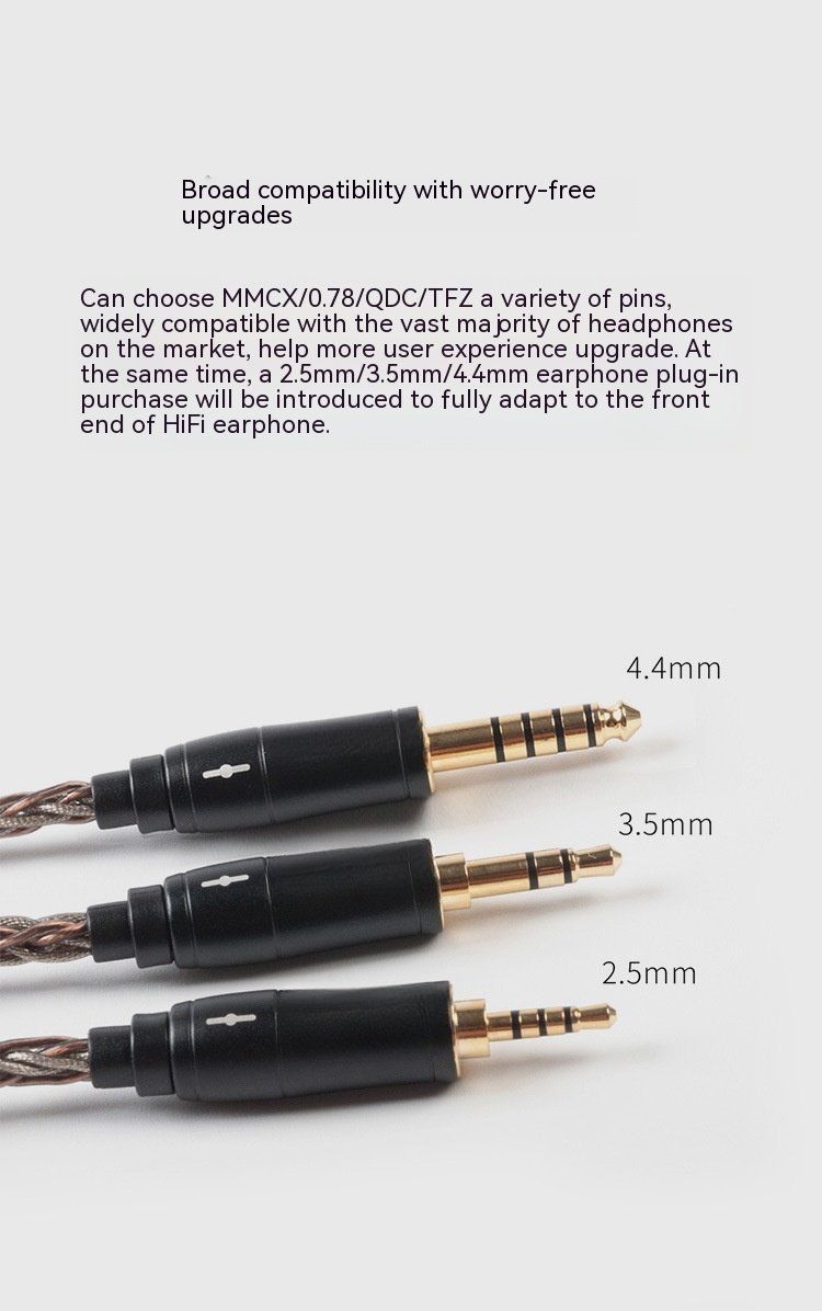 Handcrafted Earphone Cable with 8-Core Silver-Plated Oxygen-Free Copper and Gold-Plated Connectors for Sennheiser IE300 IE600 Sony N3AP-DETAIL~6