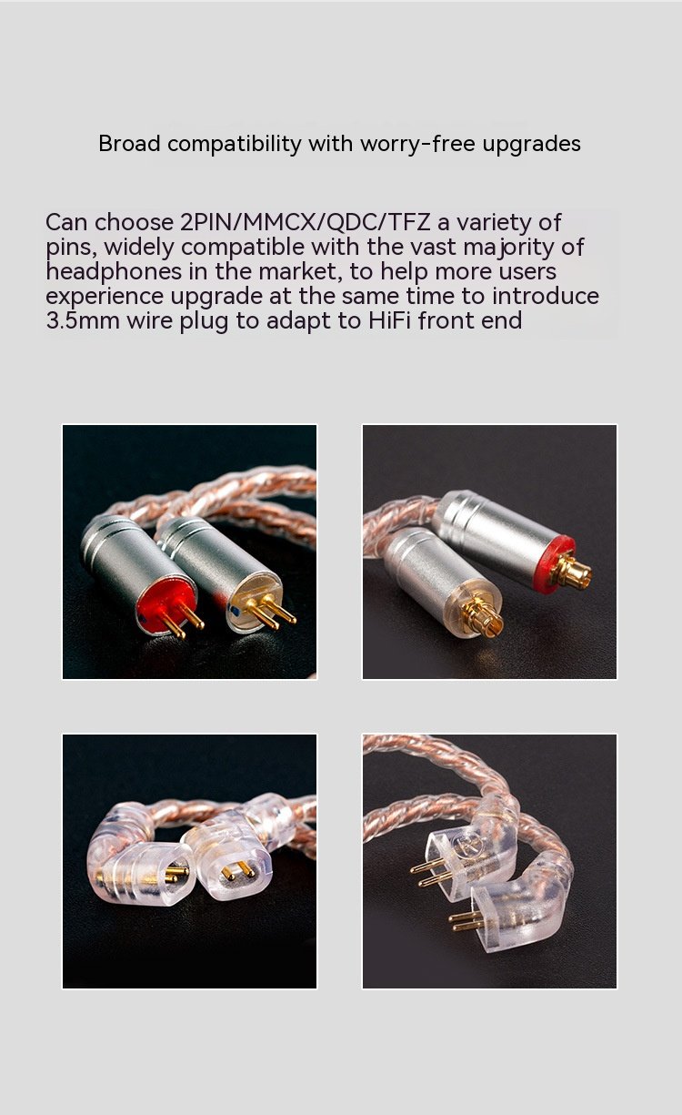 Handcrafted Earphone Cable with 4-Core Oxygen-Free Copper Silver-Plated Wires and Gold-Plated Connectors for Shure 846 535 - Xelento Generation 2 MMCX Cable-DETAIL~5