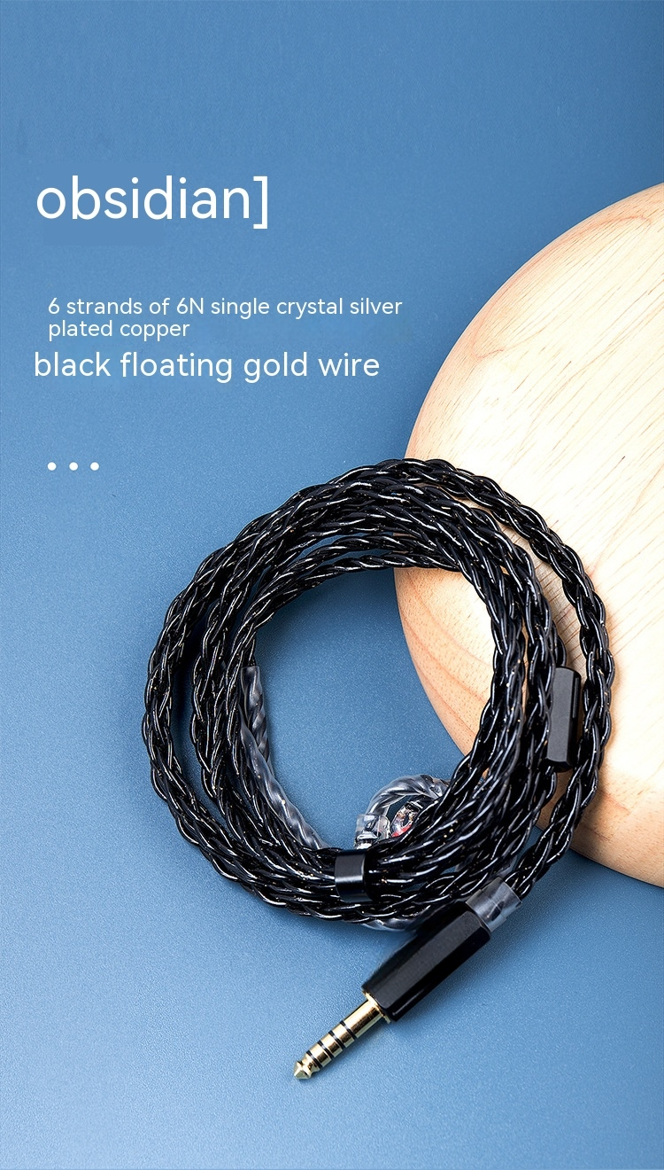 Handcrafted Earphone Cable with 16-strand Silver-plated Wire and Gold-plated Connectors for Iron Triangle LS200 LS70 LS50 CKR100 E40-DETAIL~1