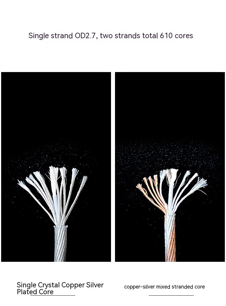 Handcrafted Earphone Cable with 16-Strand Silver-Plated Wire and Gold-Plated Connectors for Audio Technica LS400ISLS300ISE70LS300LS400IS DETAIL~2