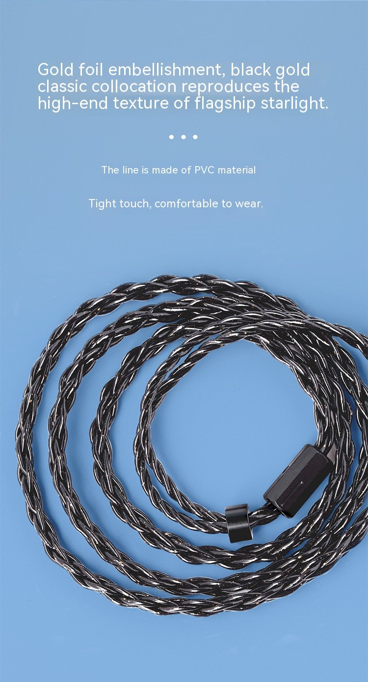Handcrafted Earphone Cable with 16-strand Silver-plated Wire and Gold-plated Connectors for Iron Triangle LS200 LS70 LS50 CKR100 E40-DETAIL~3