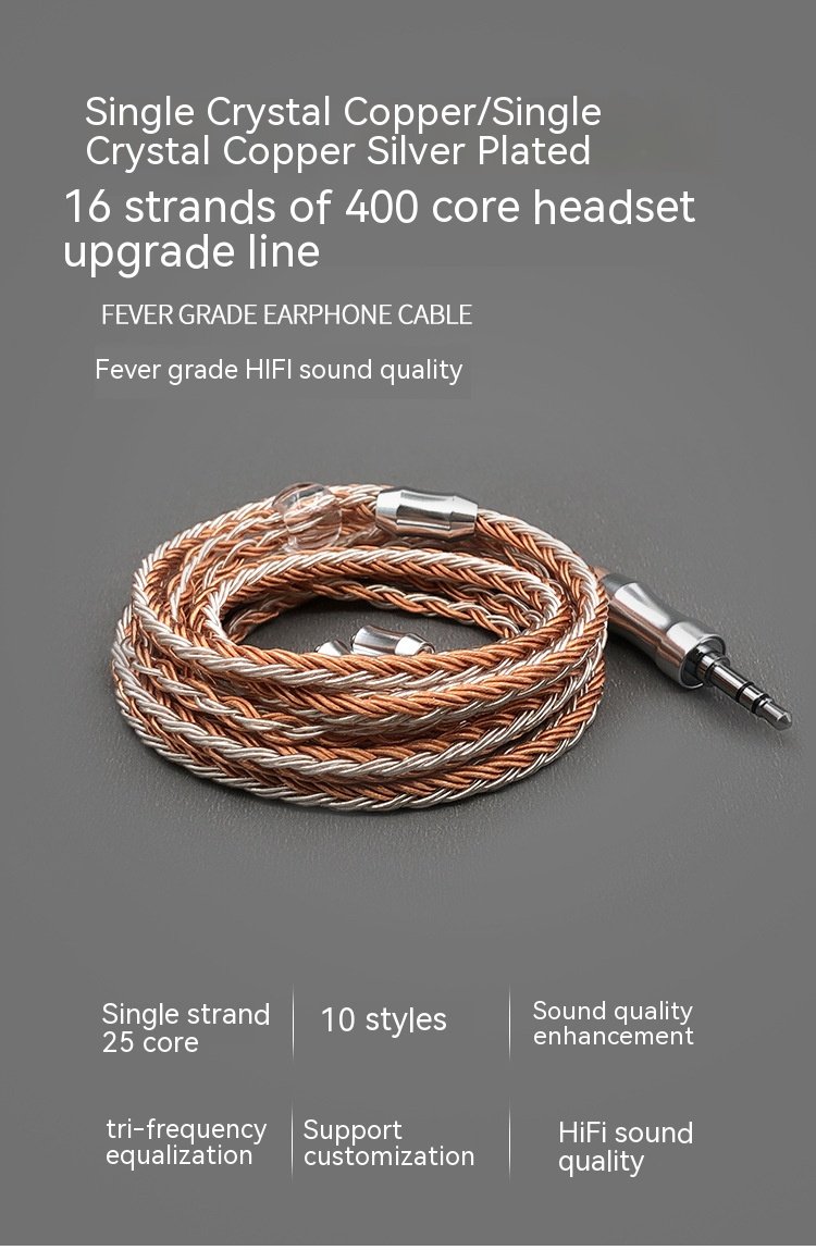 Handcrafted Silver-Plated Earphone Cable with Gold-Plated Connectors for Sony, Sennheiser, Audeze, and More - 2.5mm Balanced MMCX Upgrade Cable-Details-01