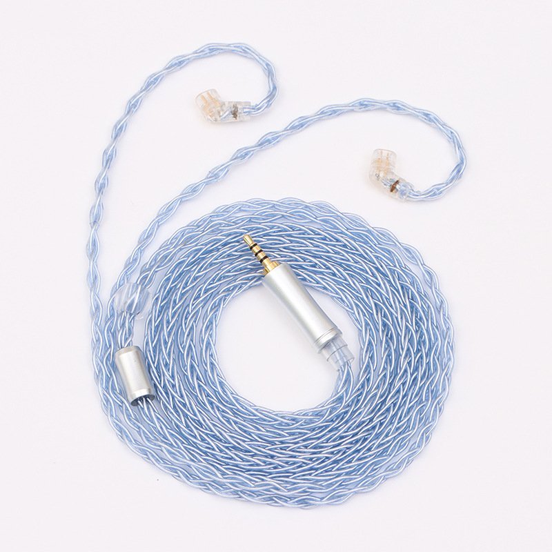 8-Core Deep Blue Silver-Plated Single Crystal Copper Headphone Cable DIY Upgrade Cable for Sennheiser-Headphone cable129