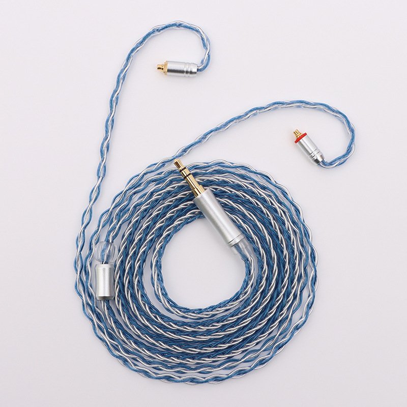 8-Core Deep Blue Silver-Plated Single Crystal Copper Headphone Cable DIY Upgrade Cable for Sennheiser-Headphone cable152