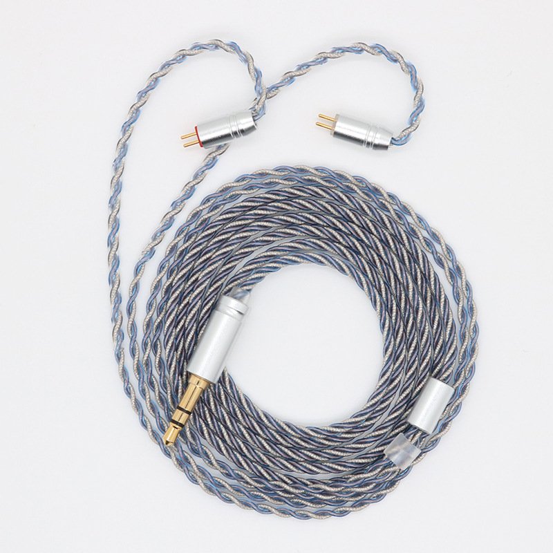 Sennheiser Compatible Silver Foil + Silver Plated High-End Headphone Upgrade Cable - 2x 5NOCC Single Crystal Copper + Dual Coaxial, 1.2m Length, MMCX/0.78mm 2Pin/QDC/TFZ Connectors, 2.5mm/3.5mm/4.4mm Plugs - DIY Headphone Cable for Enhanced Audio Performance-Headphone cable177