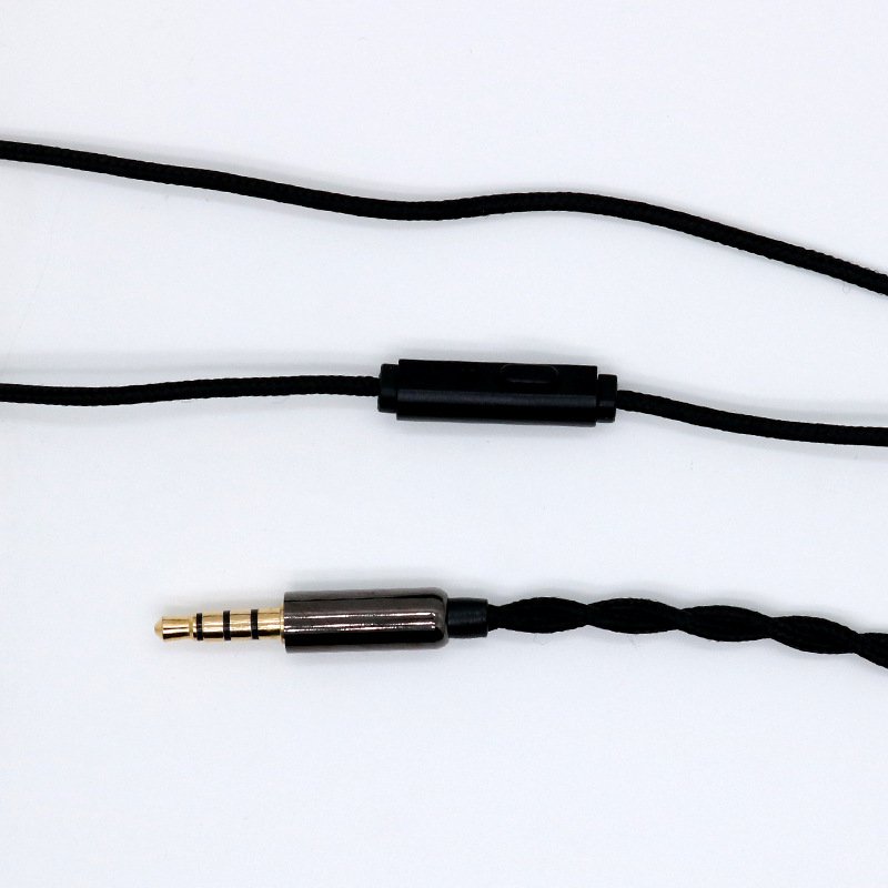 Upgrade Your Earphones with 2-Core Mic Cotton Yarn: Black Aluminum Casing for Enhanced Durability-Headphone cable22