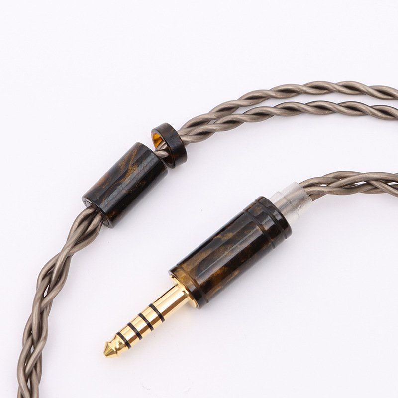 Upgraded 4-Core Brown Graphene Earphone Cable with Ear Hooks for Sennheiser Audio-Technica beyerdynamic-Headphone cable45