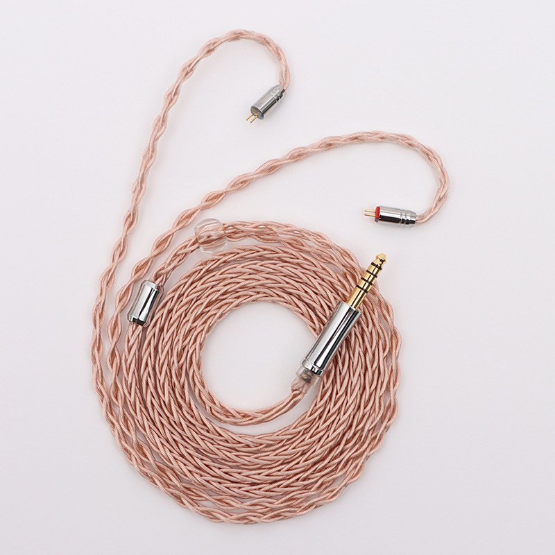 8 strands brown graphene band around ear headphone upgrade cableocc monocrystalline copper + graphene-Headphone cable93