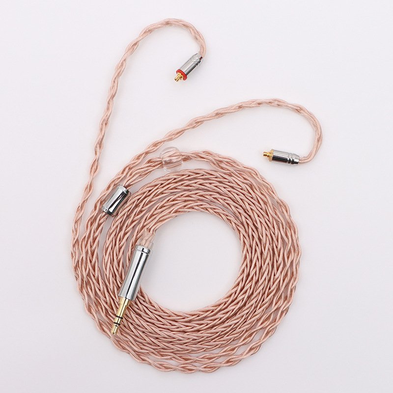 8 strands brown graphene band around ear headphone upgrade cableocc monocrystalline copper + graphene-Headphone cable95
