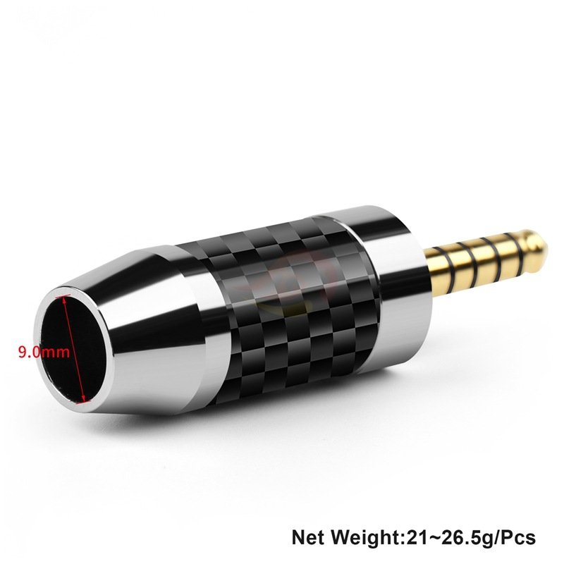 The "Qingyinfang" Pangu Duolu line upgrade cable features a gold-plated 9mm large aperture with RCA plugs compatible with 6.35mm, 4.4mm, 3.5mm, and 2.5mm connectors. 详情-07