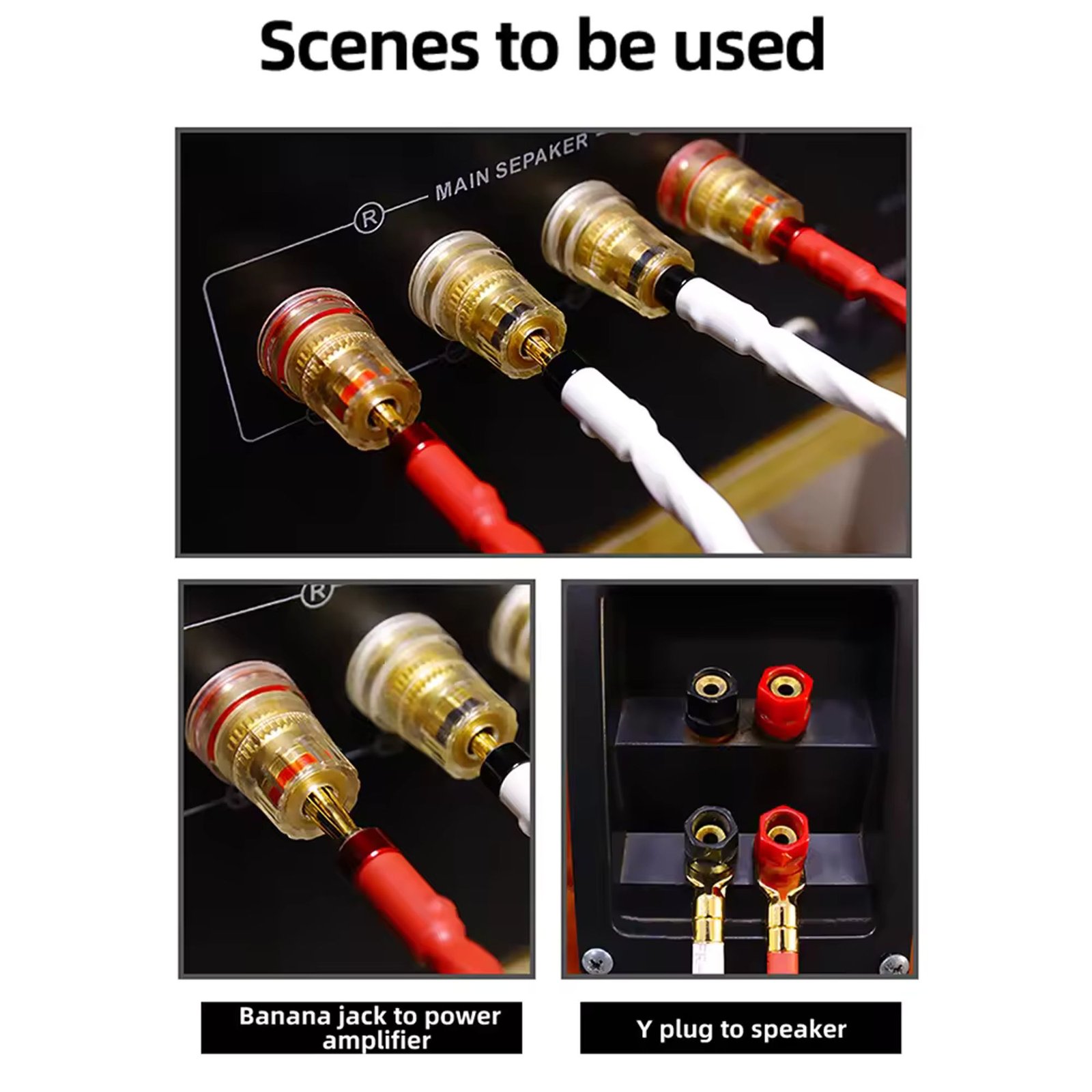 YYAUDIO OCC 8TC speaker cable fever speaker amplifier HiFi connection cable Y-Y Banana plug-Banana plug Y-Banana plug-02