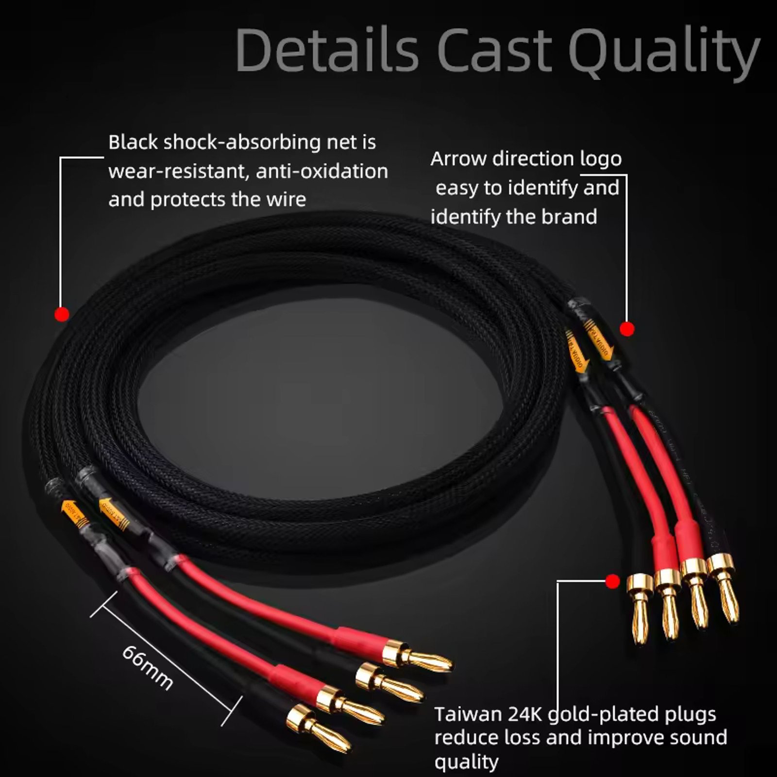 HIFI speaker cable pure copper with silver-plated nerve banana Y plug main speaker surround sound cable connection dedicated cab-06