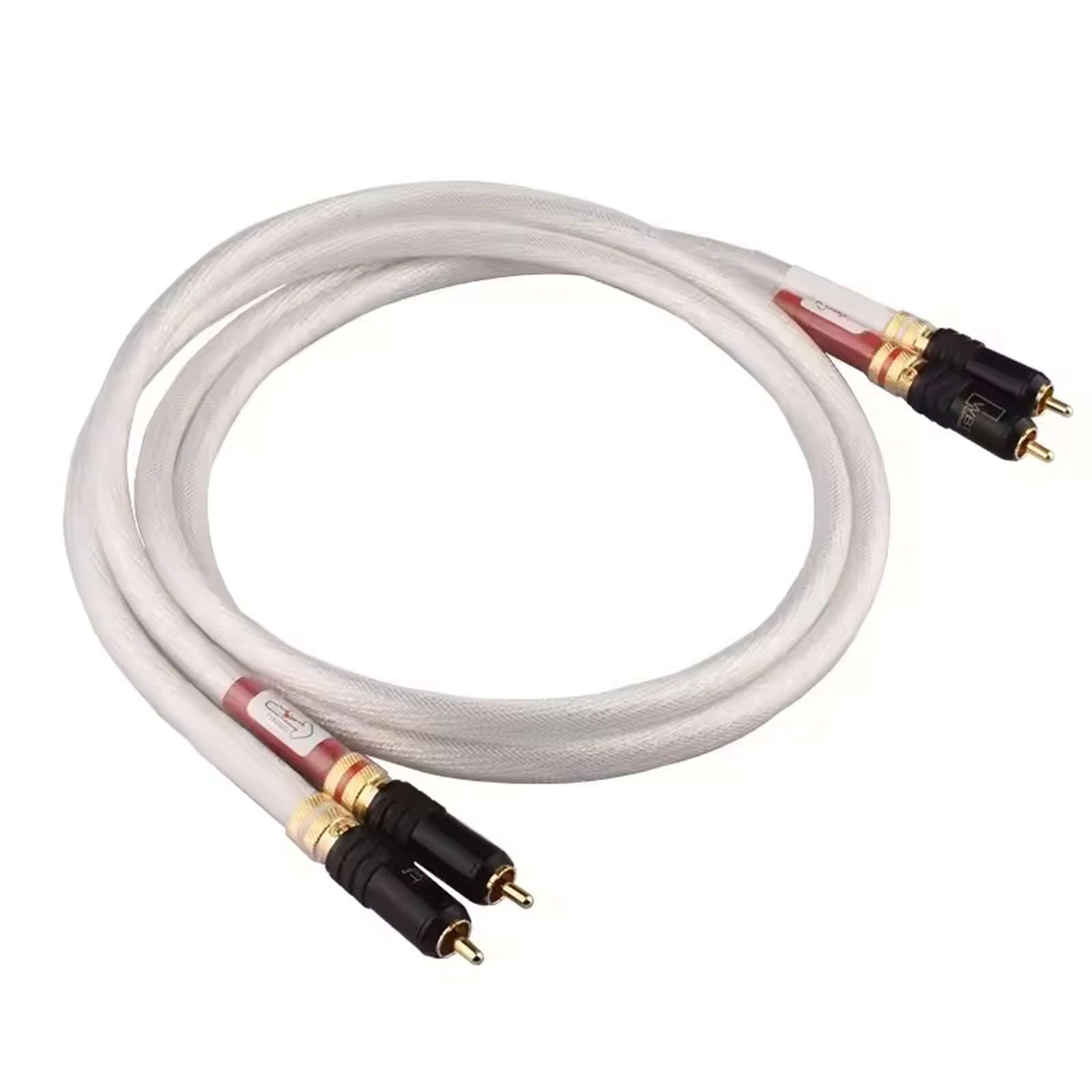 Silver pleated OFC OCC copper cable with braid car rca cables HIFI audio cable-01