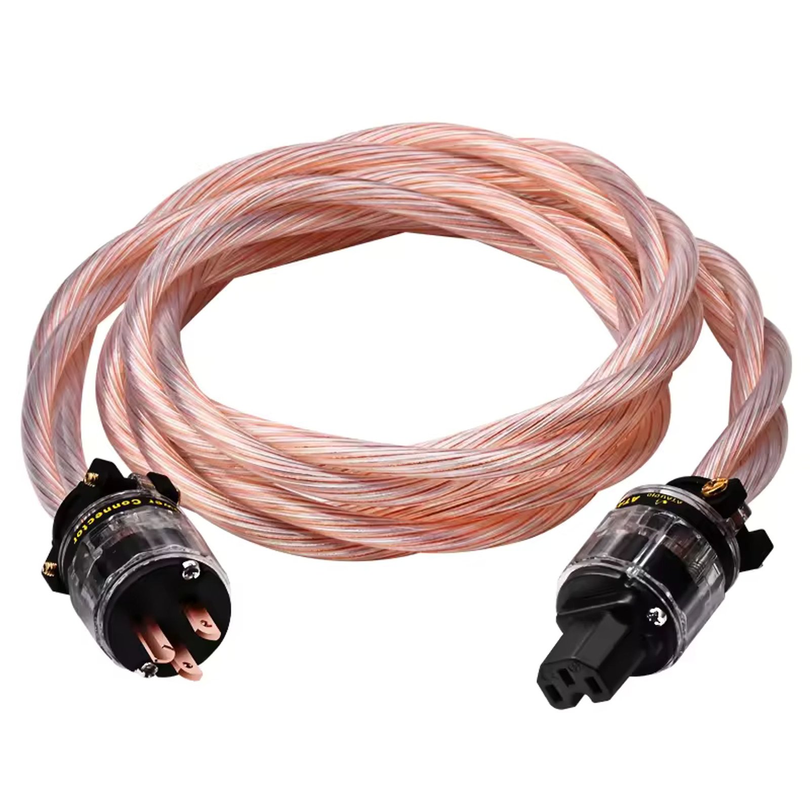 ATAUDIO Ice Soul Fever Power Cord HiFi Copper and Silver Hybrid Power Amplifier Audio Power Cord 1.5m US plug cable-06